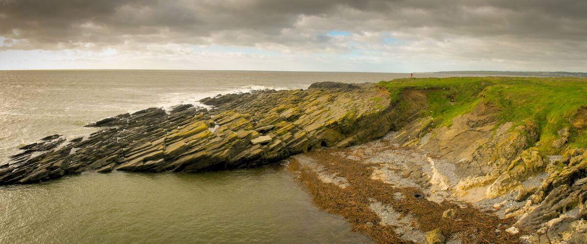 Panorama of amazing Head Hook peninsula bay, County Wexford, Ireland