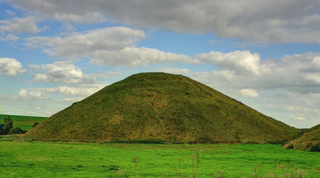 Silbury Hill, a prehistoric chalk mound near Salisbury that is the tallest in Europe.