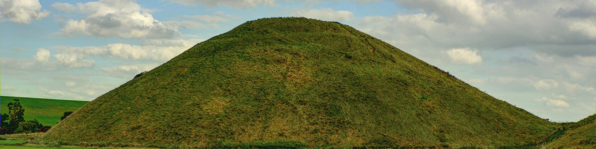 Silbury Hill, a prehistoric chalk mound near Salisbury that is the tallest in Europe.