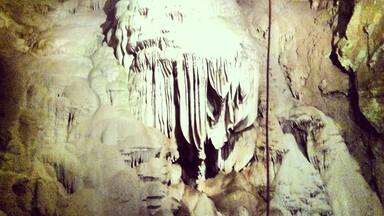 Ginormous stalagmite in Moaning Caverns near Sonora California.