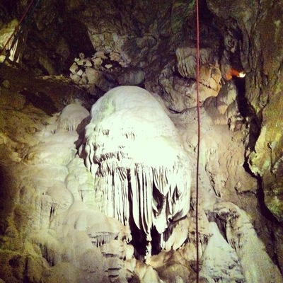 Ginormous stalagmite in Moaning Caverns near Sonora California.
