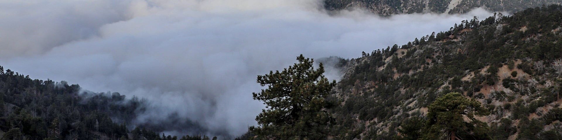 Cloudy morning with Mt. Baden Powell on the right.