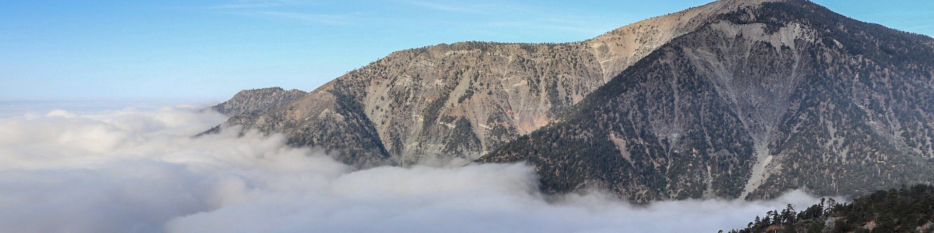 Cloudy morning with Mt. Baden Powell on the right.