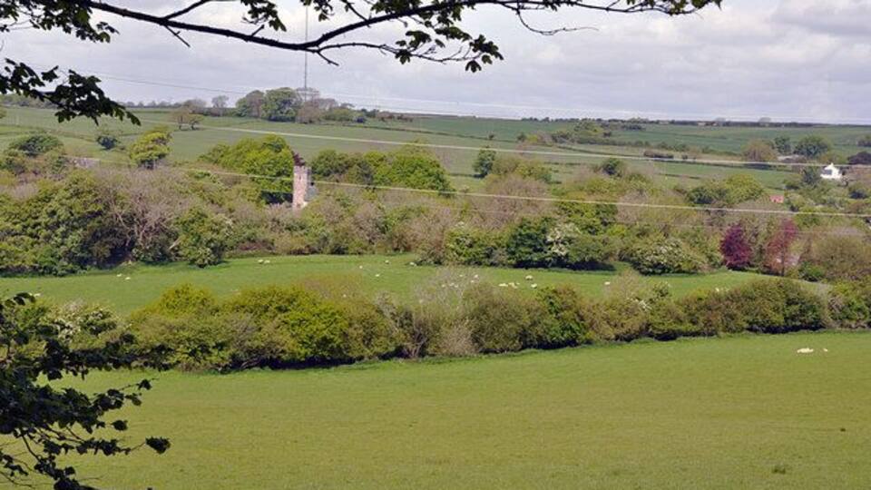 Spring view to Llantrithyd and St. Illtyd's Church Only the power lines and the mast at St Hilary spoil the view!