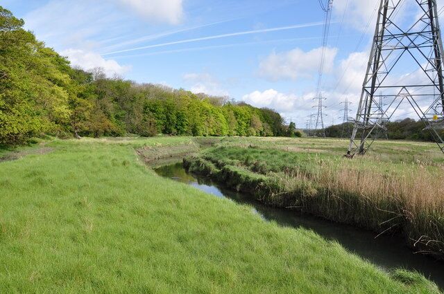 Upriver view of the Thaw at Burton near St Athan