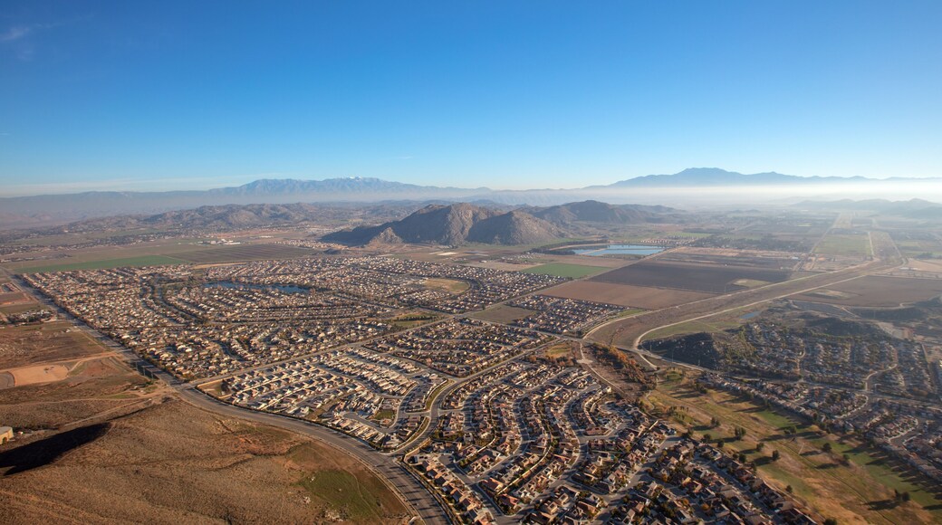 Aerial view from hot air balloon of housing in Menifee southern California United States
