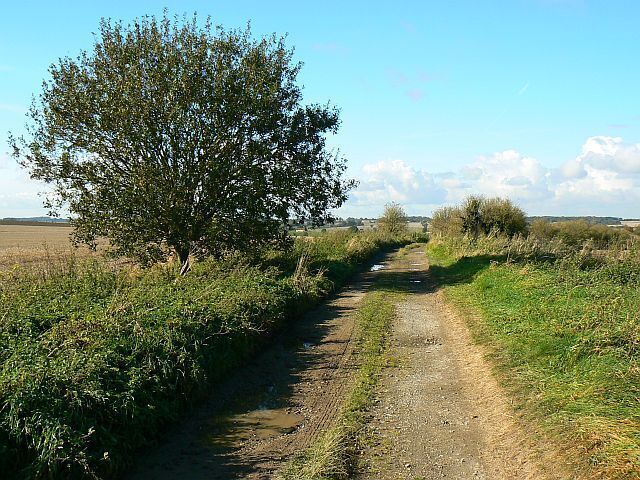 Looking west along the byway to Winterbourne Bassett The byway is shown as another route with public access on the maps, which I think means that it is a restricted byway. It opens onto the A4361 in the direction of view.