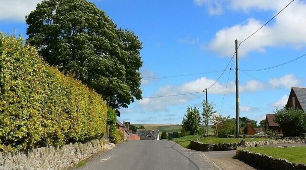 The road through Winterbourne Bassett This view is facing east towards the A4361 road between Wroughton and Avebury. The name 'Winterbourne' refers to a stream ('bourne') that runs only in the winter. Just visible above the crown of the road is the village pub. This is the first proper geograph for this square. The one that presently carries the status of 'first geograph' is in truth a supplementary image as the viewpoint is indisputably outside this square.