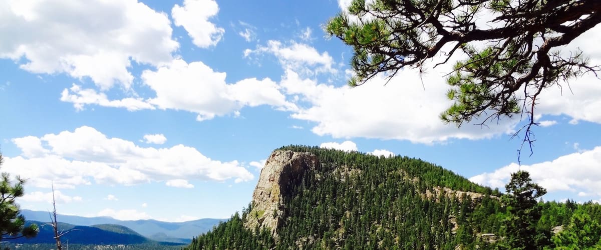 That's the Lion's Head at Staunton State Park. We are at around 8000ft in elevation from this view. Still have 1,140ft in elevation more to go to until we get there!