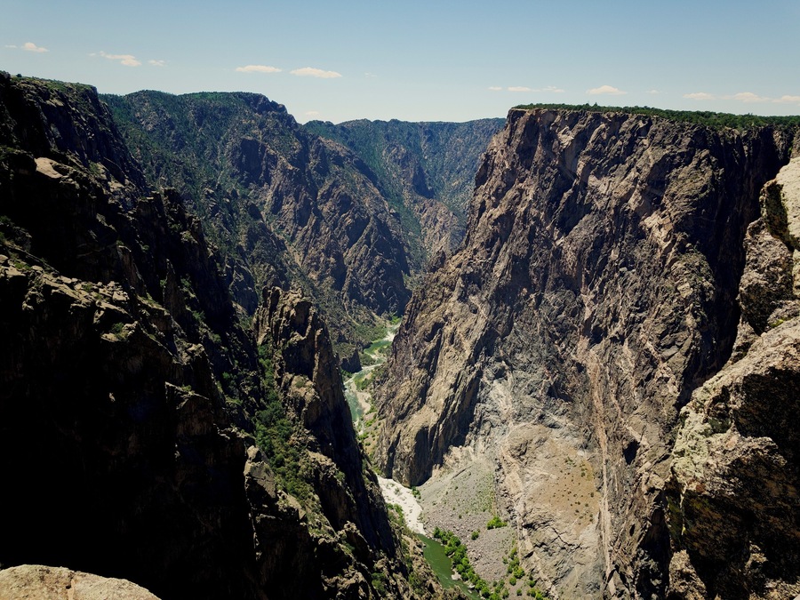 Black Canyon of Gunnison. Magnificent. Just dizzying in its beauty. A sign there told us that the Empire State Building would only come halfway up the Painted Wall!