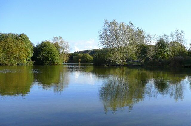 Fishing pond reflections 2 Looking south-east with Broadhill in the background.