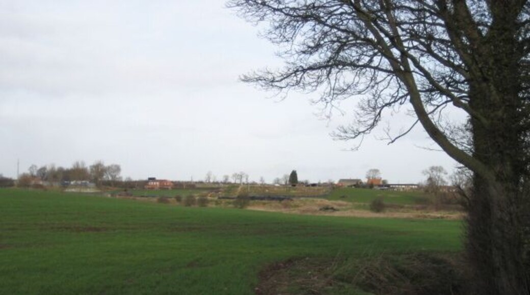View towards Grafton Grange Taken from the lane linking Marton cum Grafton to the A168 which runs along the ridge seen in the distance.