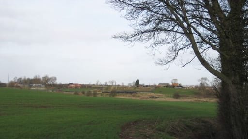 View towards Grafton Grange Taken from the lane linking Marton cum Grafton to the A168 which runs along the ridge seen in the distance.