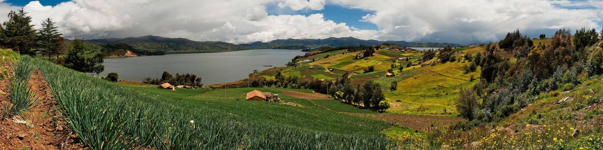 Panoramic view of Lake Tota, Boyaca Colombia