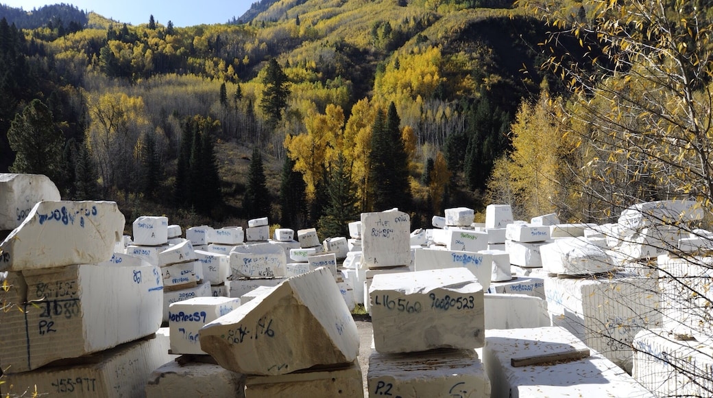 Quarried marble blocks from the nearby mine up on the mountain. The Tomb of the Unknown Soldier came from here.