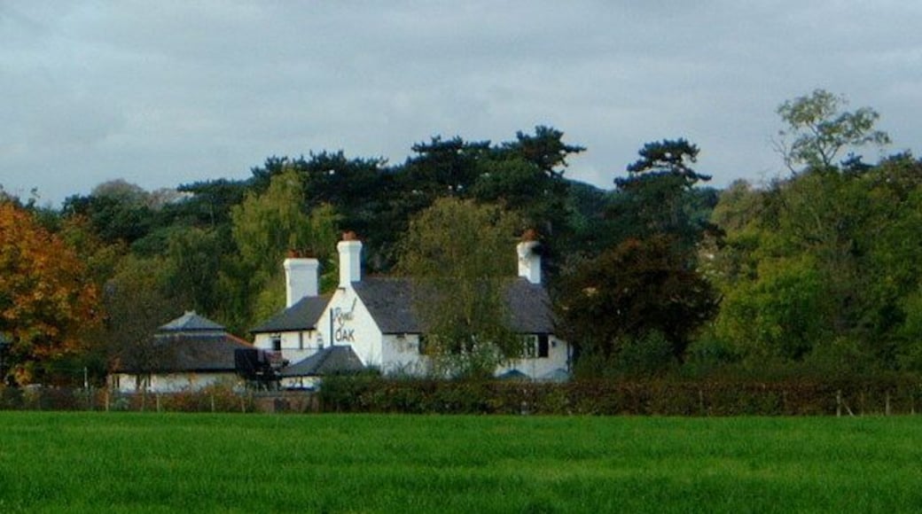 Royal Oak, Higher Kinnerton From Sandy Lane, across field.