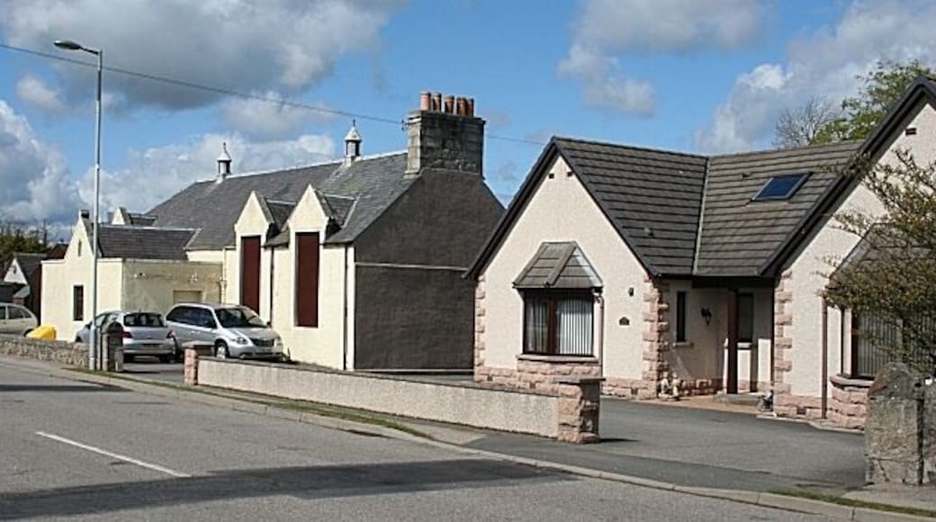 The Main Street (the A95 road) in Cornhill, Aberdeenshire, Scotland.