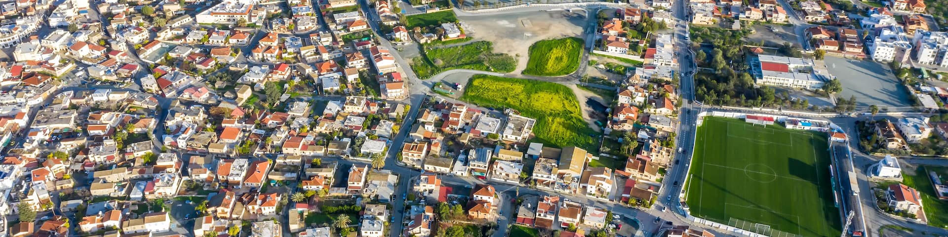 Aerial view of Aradippou village. Larnaca District, Cyprus