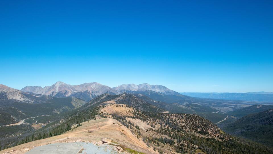 A mountain range with clear skies.