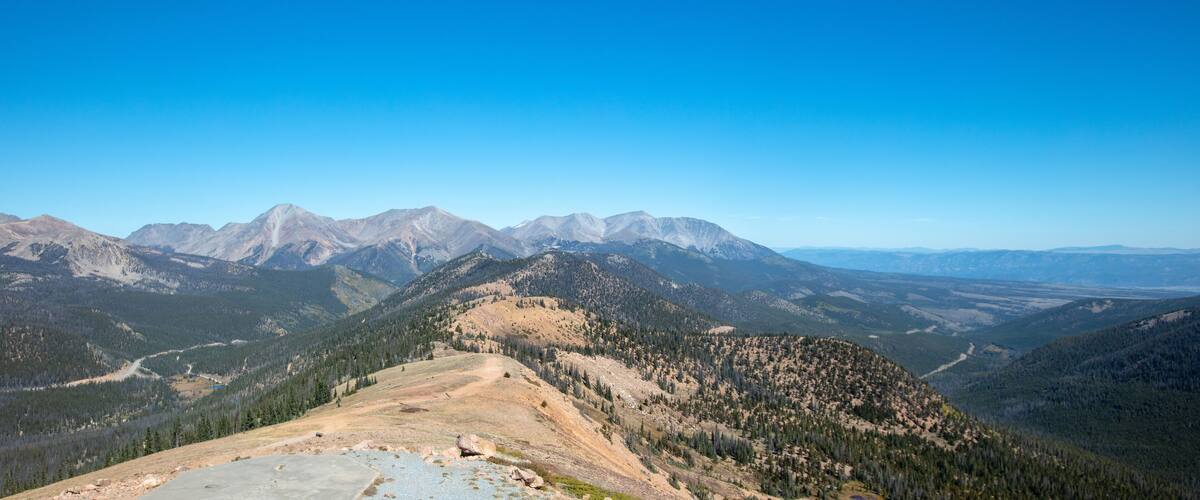 A mountain range with clear skies.