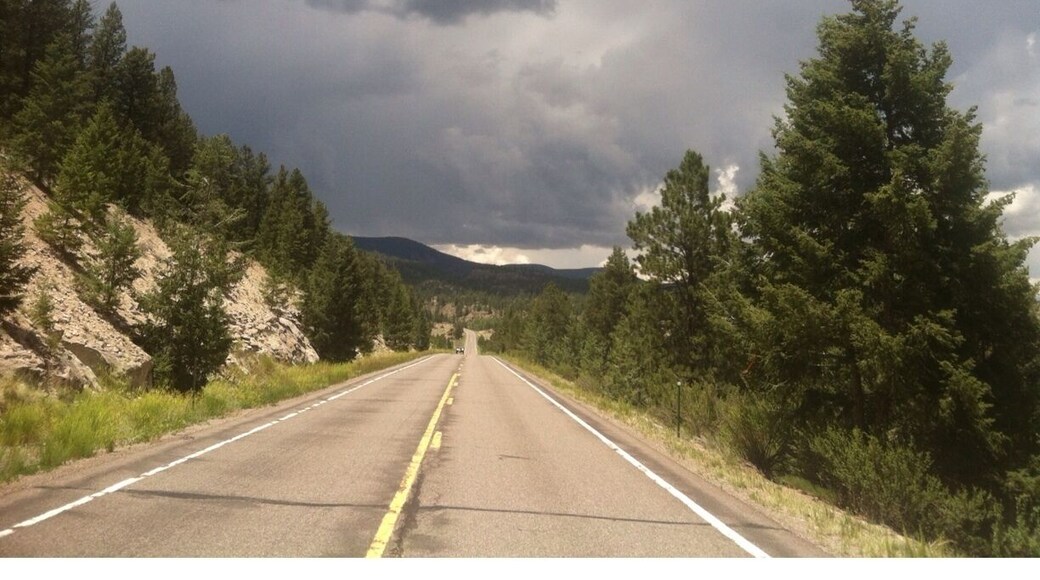 Beautiful drive up a mountain pass