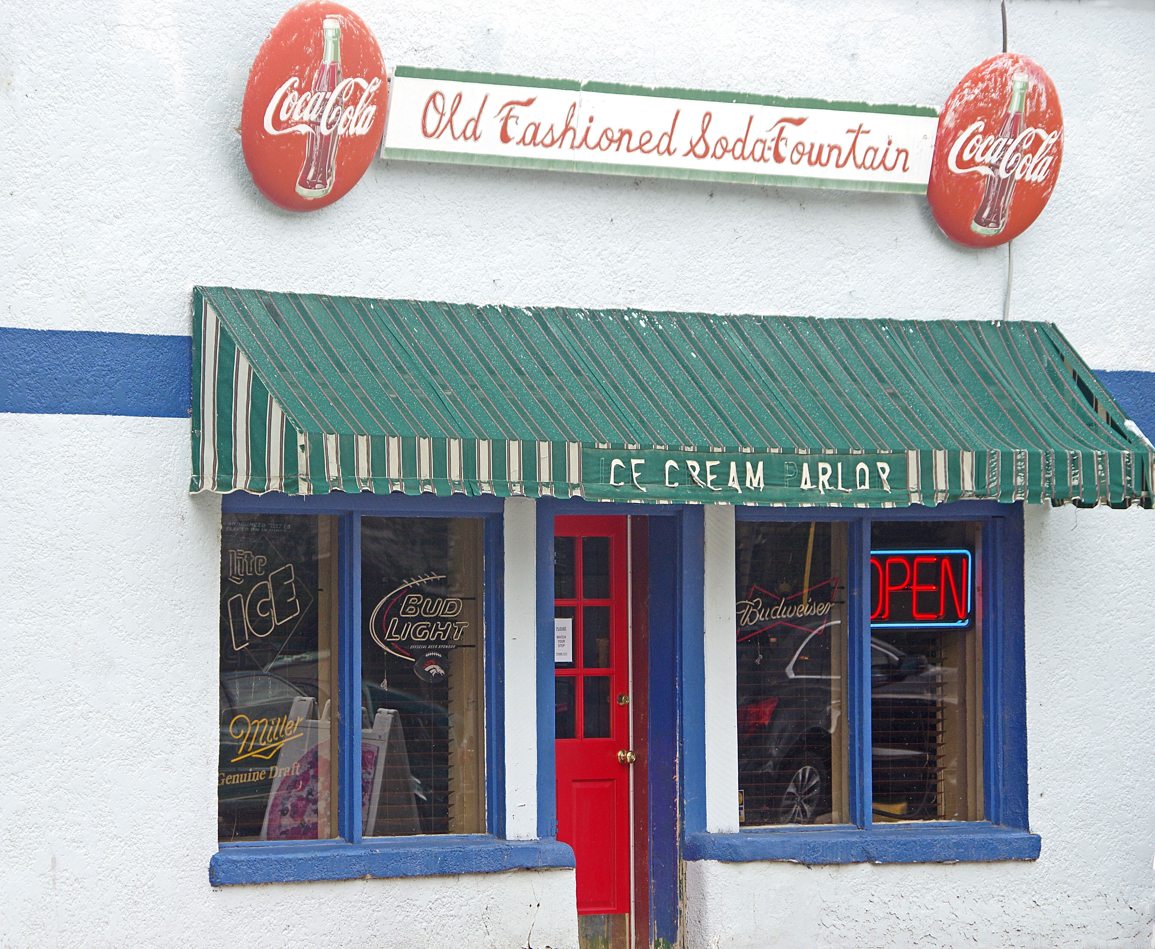 For a town of just over 600 persons you have to be creative to make a go of it. So ice cream for the kids and beer for the adults.