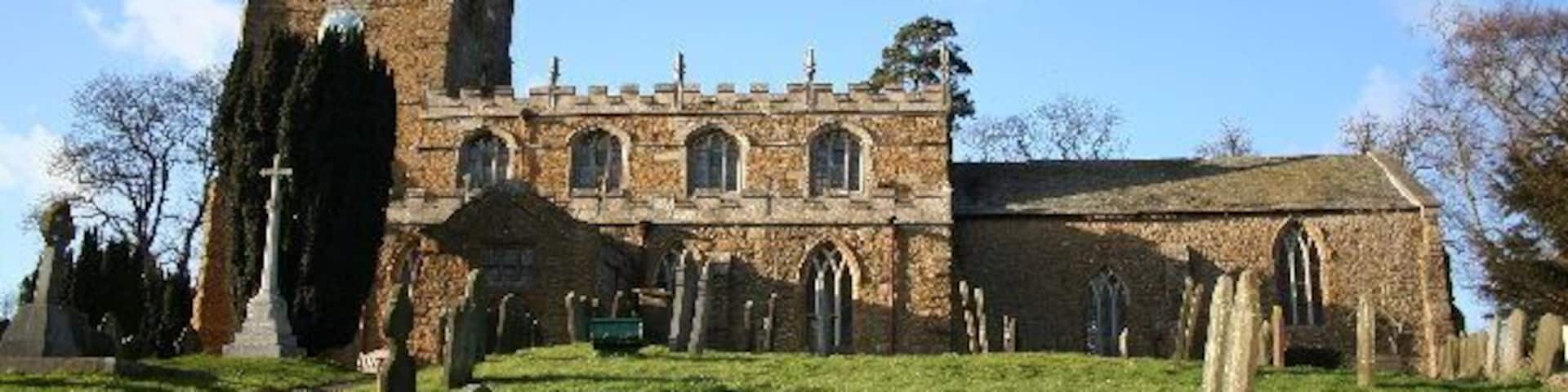 All Saints' church, Tealby, Lincs. All Saints' church looks down on most of Tealby from the top of the hill. Norman tower with Perpendicular top, Early English and Decorated arcades, the chancel is by James Fowler in 1872.