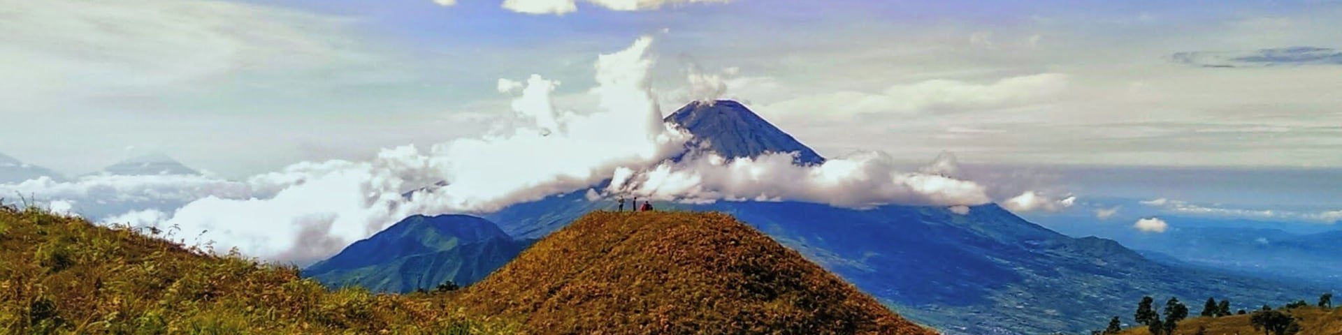 View of Mount Sindoro and Mount Sumbing from Mount Prau. April 2015.
