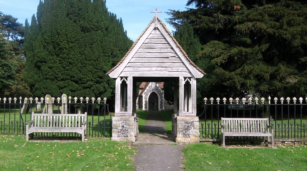 Ickham, Kent, UK. Church of St John The Evangelist, the gate.