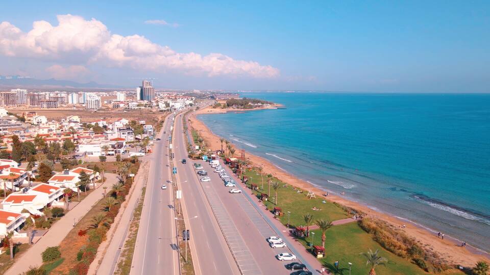 Coastline of Long Beach İskele in North Cyprus