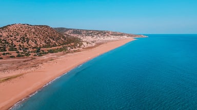 Karpaz Golden Beach aerial view in Karpas, North Cyprus
