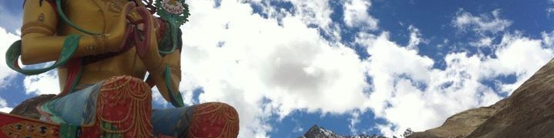 Diskit monastery in Nubra Valley with brilliant sky and the Himalayan ranges