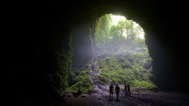 Inside the amazing (and massive!) Jomblang Cave.