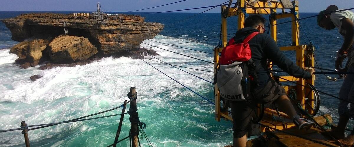 Gondola of Hell
No life jacket, no helmet, used only ropes (not wire rope), pulled by 2 men, heavy wind n waves with deadly rocks n coral at the bottom. Many people change their mind not to ride the USD 15 gondola of hell. It takes 2-3 hours from the heart of Yogyakarta with very beautiful scenery along side. My solo crazy ride with only using old motorbike and google maps with phone that almost die. #thebestroadtrips that I ever had. #LifeAtExpedia