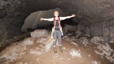 Goa Jomblang is an underground cave near Wonosari/Semanu, outside of Jogja, Indonesia.
You rappel down about 40m, and then hike 200m until you arrive at this stunning light shining through this cave. This is right before you enter.
Maybe the most beautiful place I've ever seen. Definitely worth the $35usd! You receive a team to set up the rappelling / lowering, safety briefings, guide for the hike, and lunch afterwards.