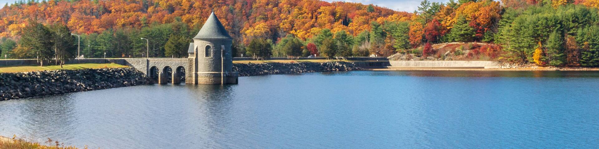 Saville Dam on a sunny fall day