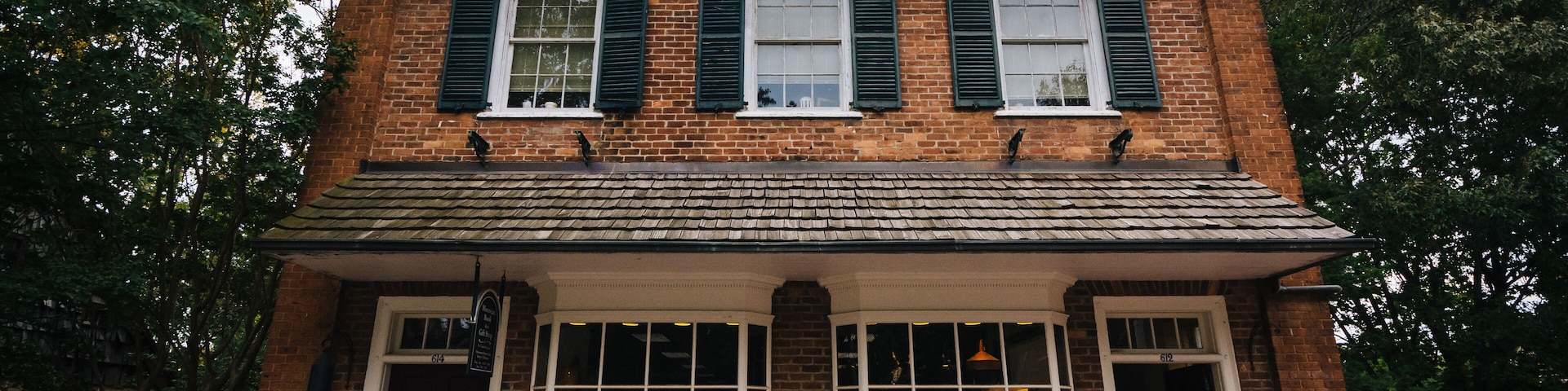 Old houses in the Old Salem Historic District, in downtown Winst