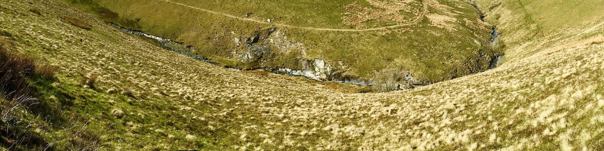 The valley between Bannerdale Crags and Souther Fell. An alternative and quiet route up to the summit of Blencathra.