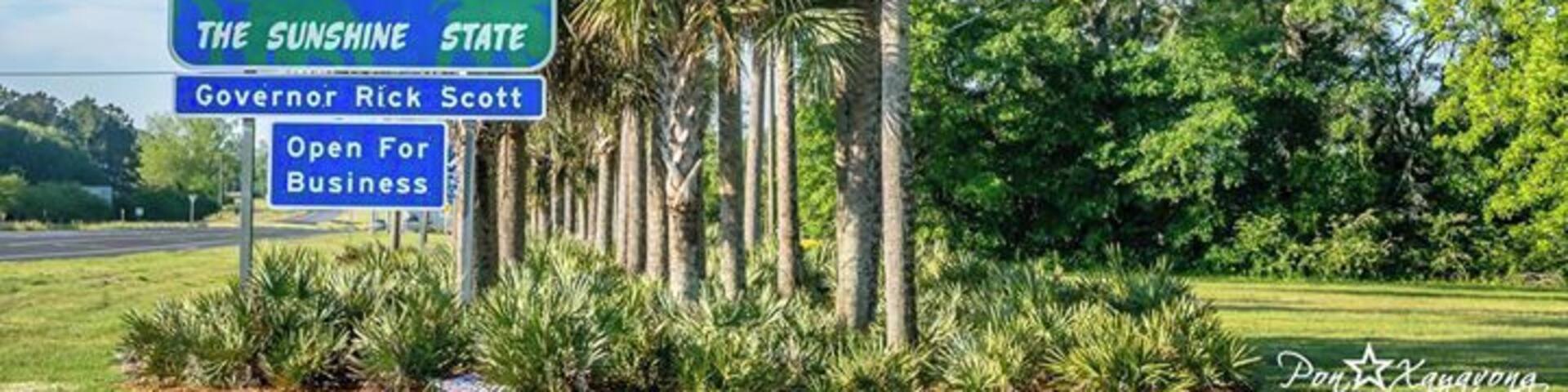 Florida Welcome Sign on US 231 from GA to FL