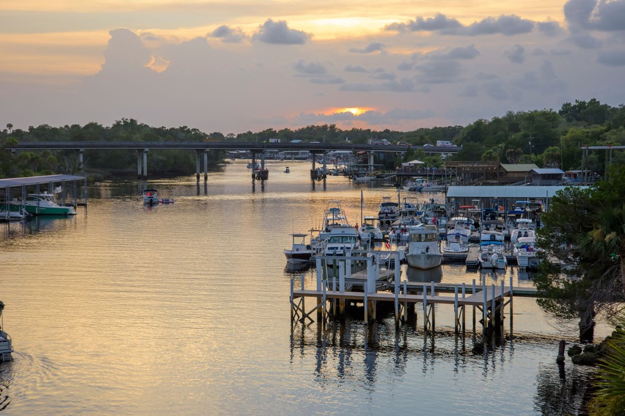 Marinas on the Steinhatchee River  near Gulf of Mexico, Steinhatchee  Florida