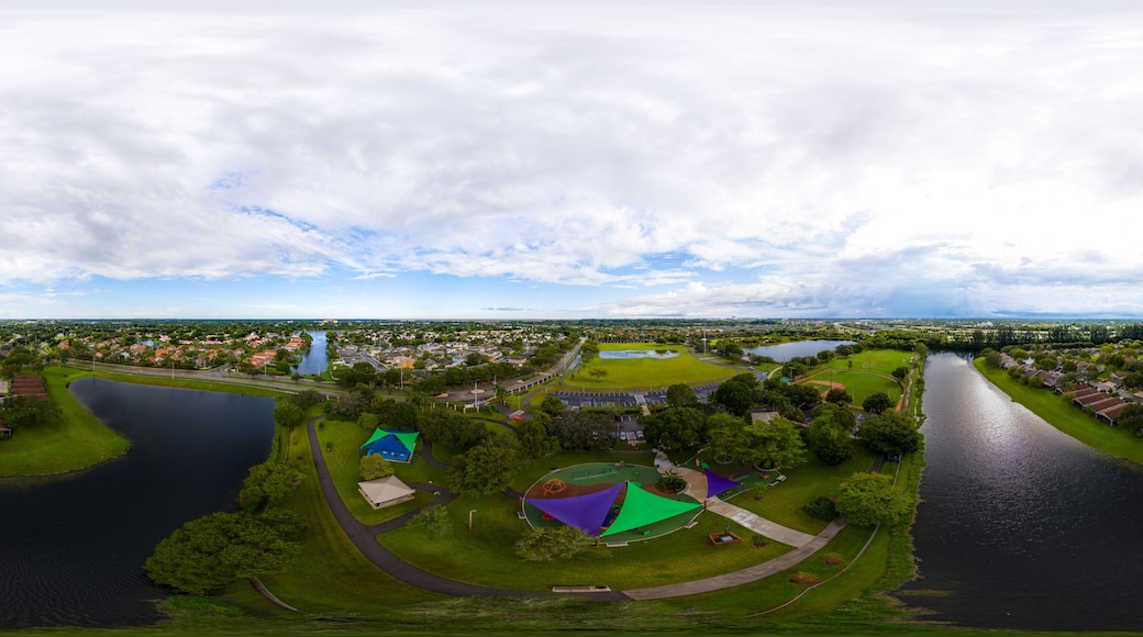 Aerial 360 drone photo Oscar Wind Park in Sunrise Florida USA