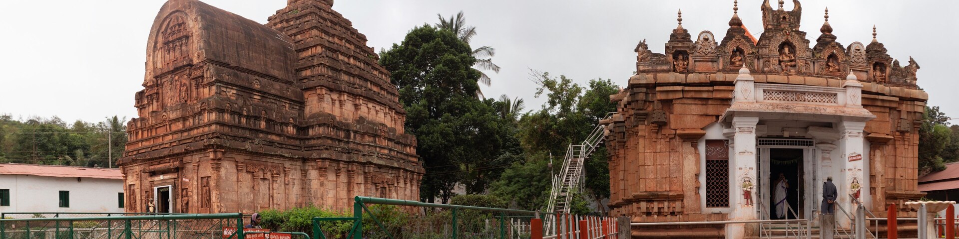 Hampi, India July 10, 2019 : Kumaraswami Temple and Parvati temple on top of the Krauncha Giri or hill at sandur.