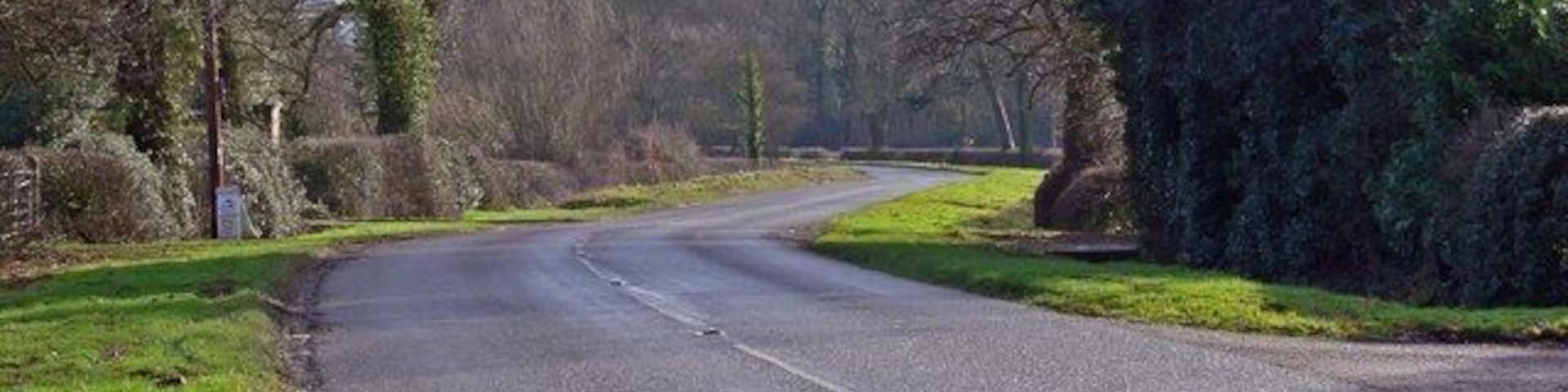 Lutterworth Road south of Burbage About one mile further on this country road meets the A5 Watling Street.