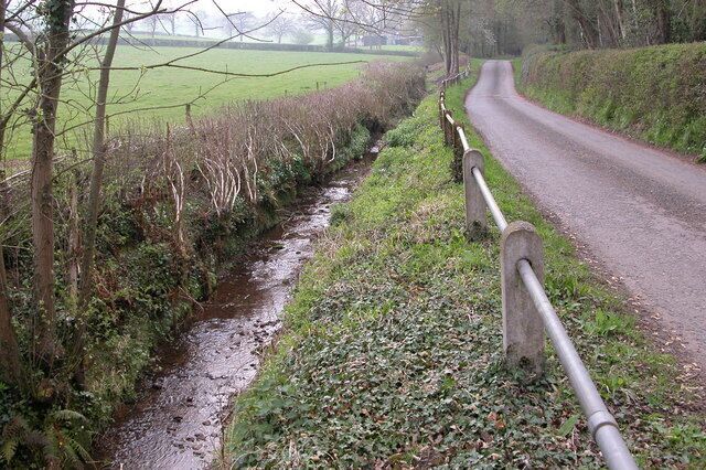 Ditch near Catson Ditch flowing along the roadside on the road from Bolstone to Little Dewchurch.