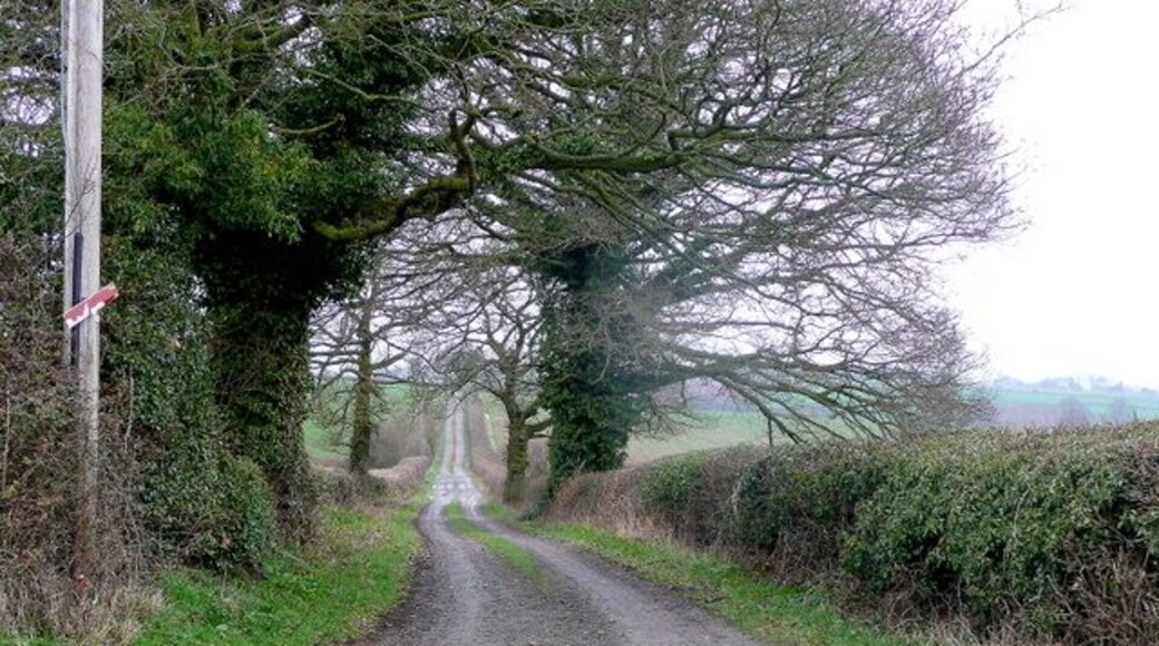 Straight track to Gannah Farm Not a public footpath or right-of-way.