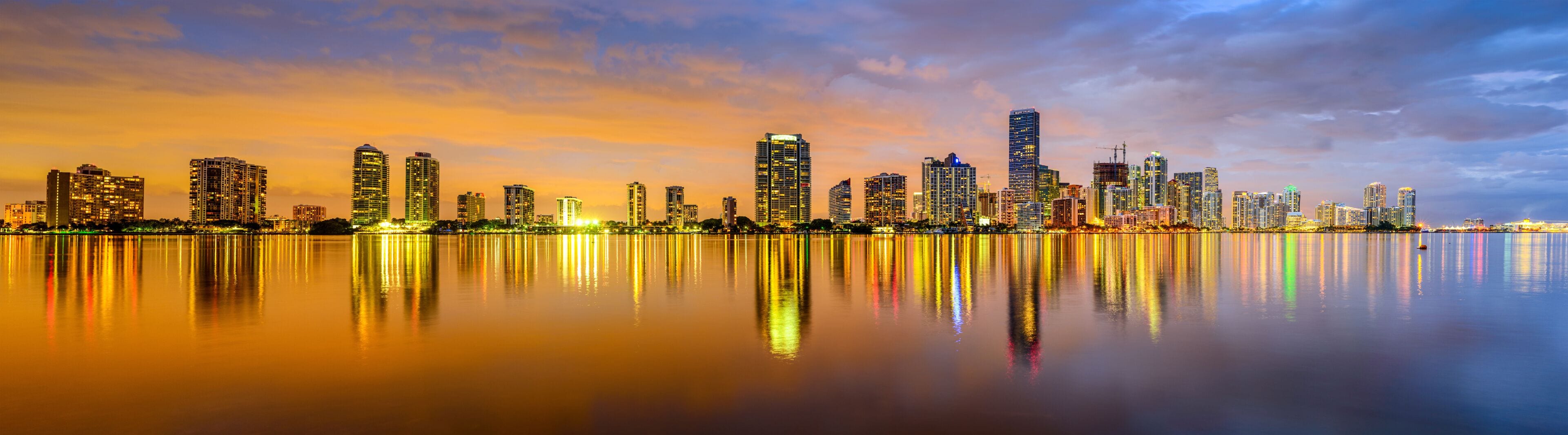 Miami, Florida Biscayne Bay Skyline Panorama