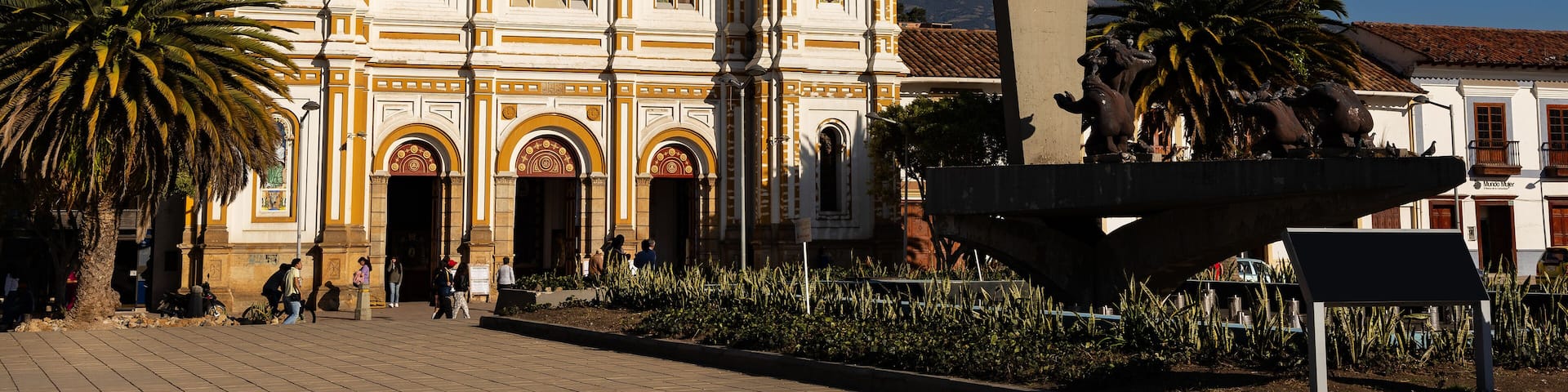 Sogamoso, Boyaca - Colombia. April 10, 2024. Cathedral of San Martin of Tours, located in the main park of the municipality
