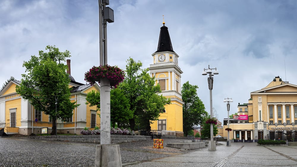 Tampere old church and theater in the center of the city