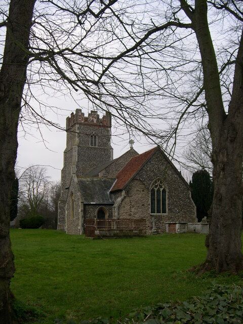 Church, Bredfield, Suffolk Note a problem with the flint east wall falling apart.