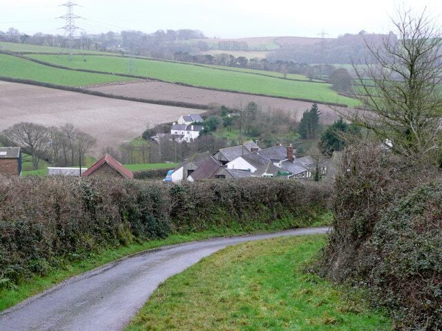 View over Hallspill A hamlet nestled on the east side of the Torridge valley.